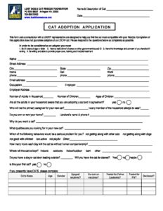Adoption Application Cats Lost Dog Cat Rescue Foundation Adoption Application Cats Lost Dog Cat Rescue Foundation